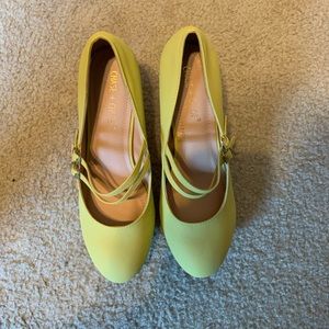 NWOT Chase + Chloe Yellow Strappy Heels